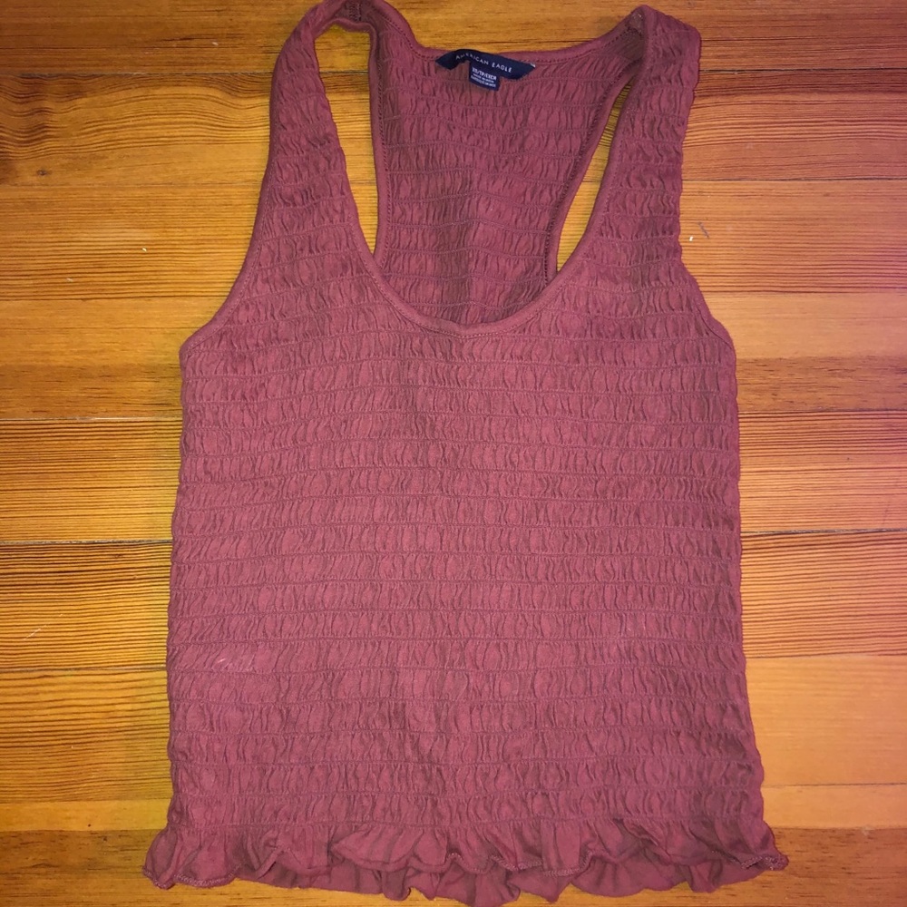 American Eagle cropped plum tank top